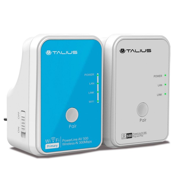 Talius redes PLC Kit AV500Mbps+AV300Mbps (1 wifi) PLC-500WKIT-V2 - Talius