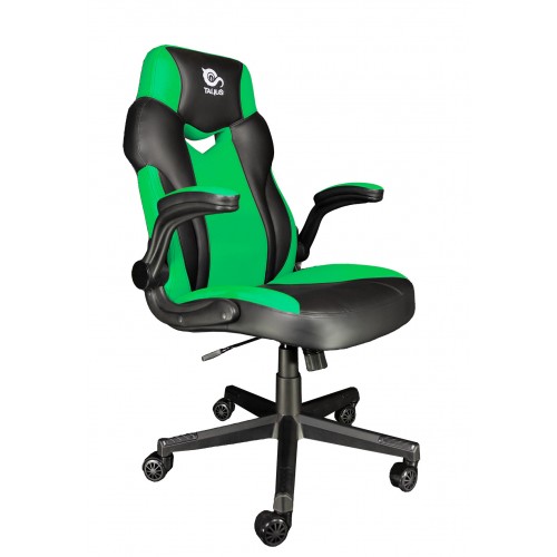 Talius silla Crab gaming negra/verde, brazos abatibles, butterfly, ruedas nylon,