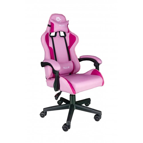 Talius silla Hornet gaming rosa, tela transpirable, butterfly, base y ruedas nylon,